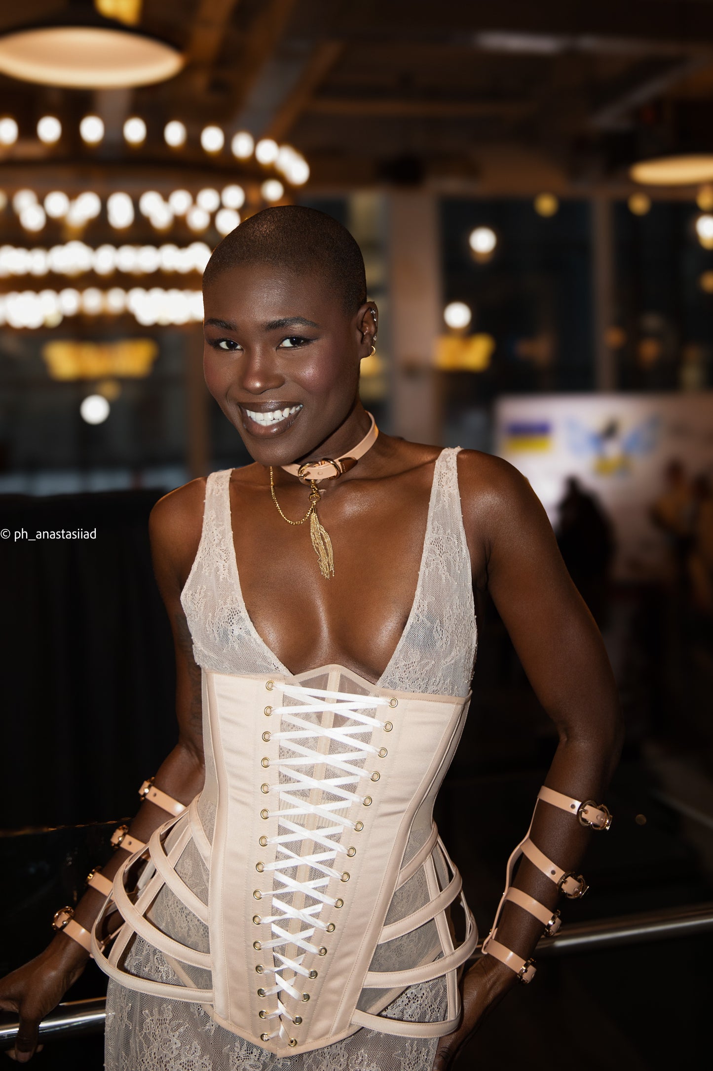 Cage black underbust corset with lacing, steel boned (Copy)