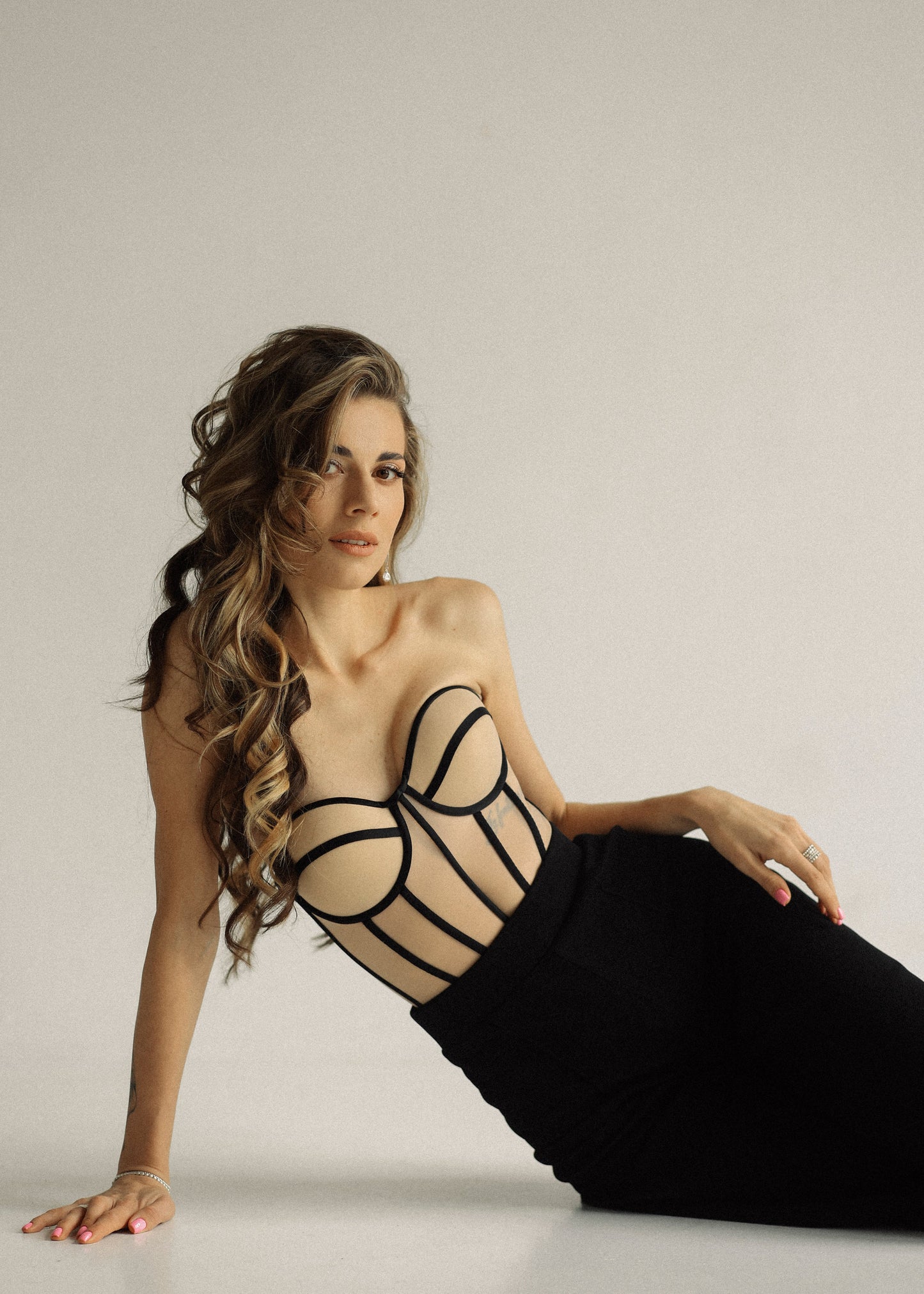 Sheer Illusion Corset with Structured Cups