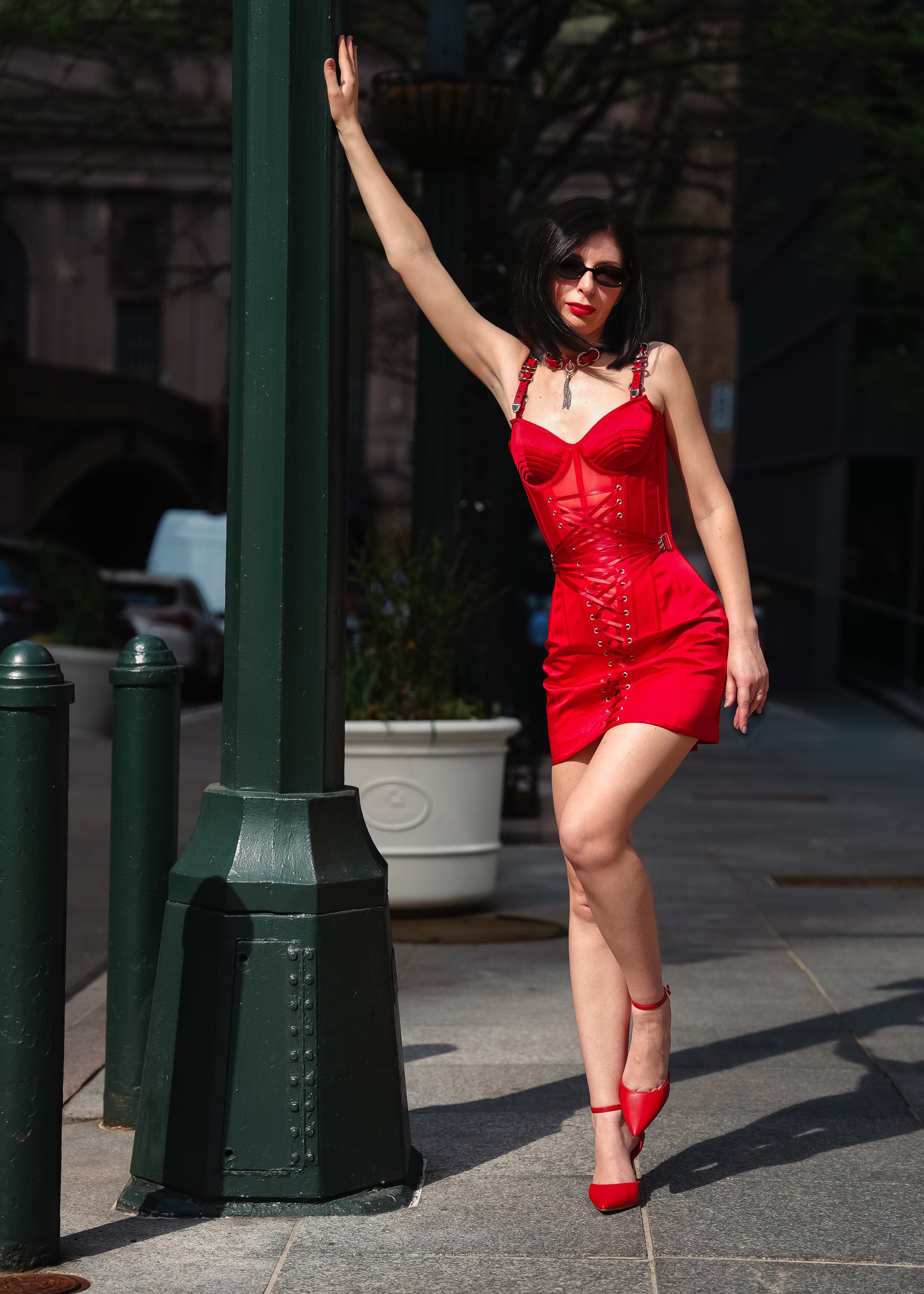 satin corset mini dress Red with Fan Lacing – Mary Witch Rental Period:7 SESSIONS It fastens at the Viva Las Vegas Rockabilly White Lace-up casual dress
