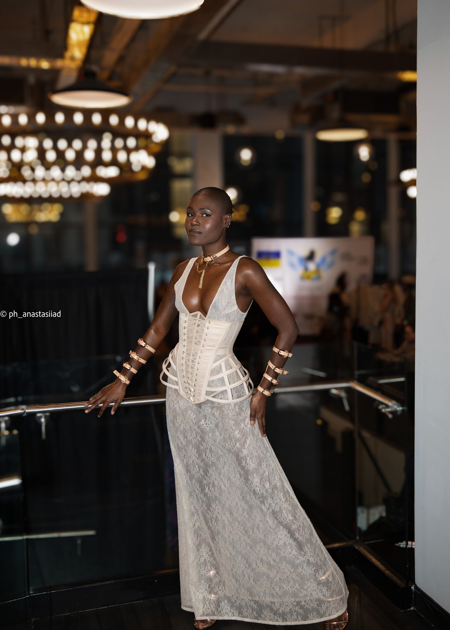 Cage black underbust corset with lacing, steel boned (Copy)