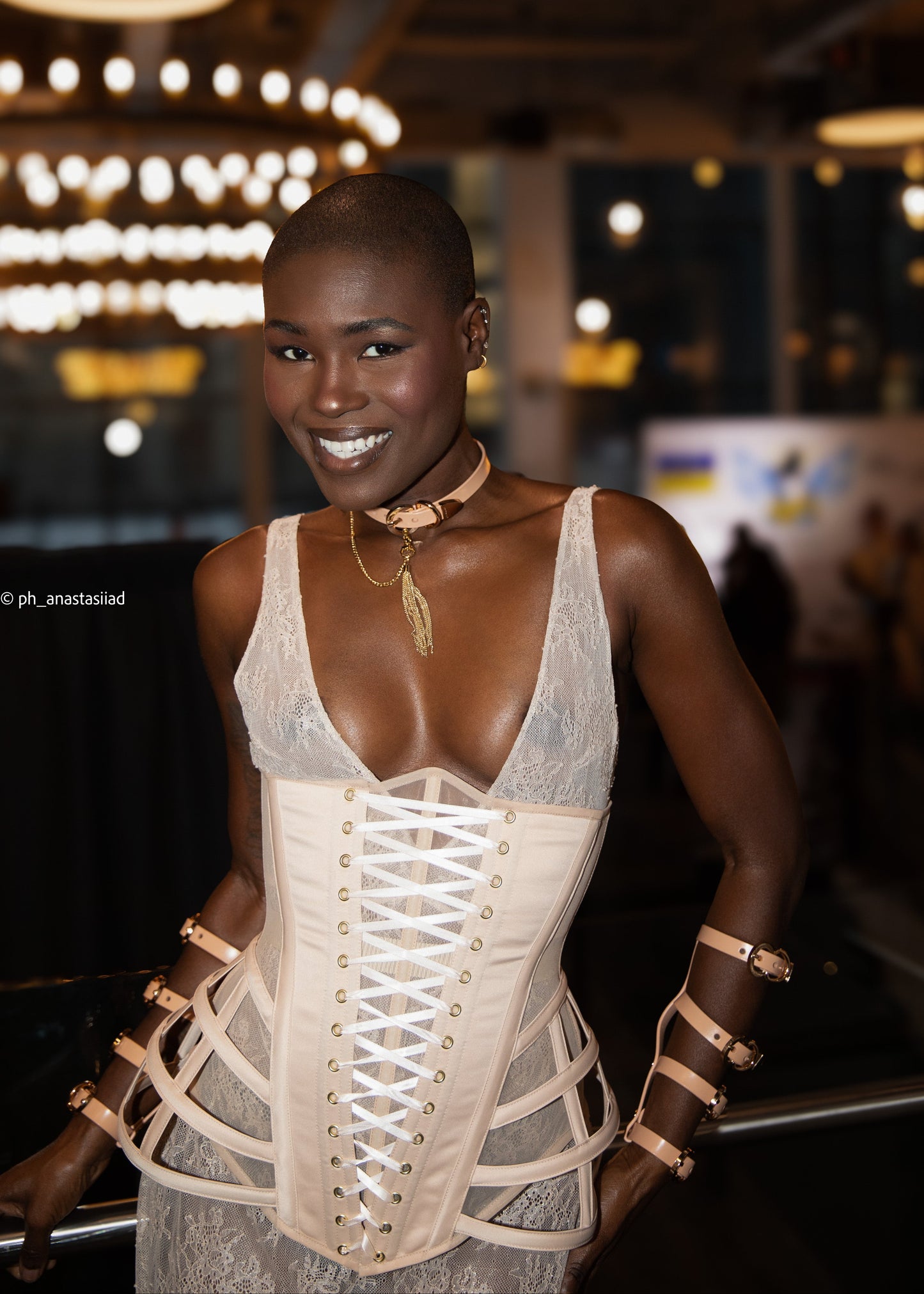 Cage black underbust corset with lacing, steel boned (Copy)