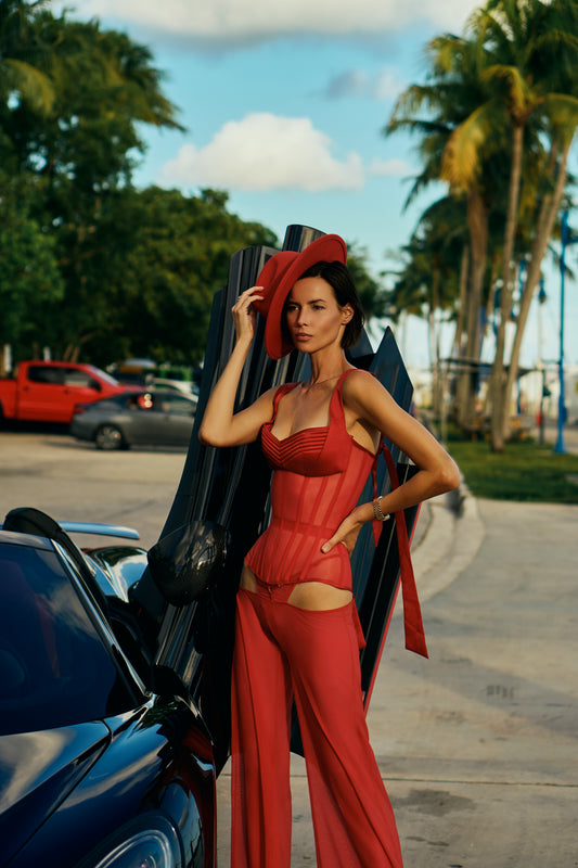 Red Corset / Sample size S-M