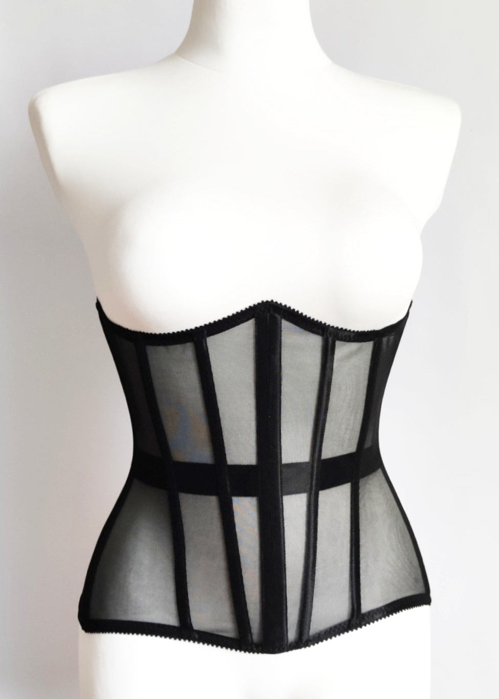 White Mesh underbust corset
