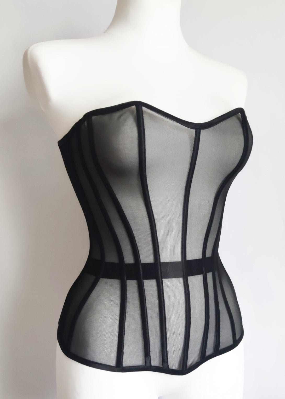 Black Mesh Overbust Corset