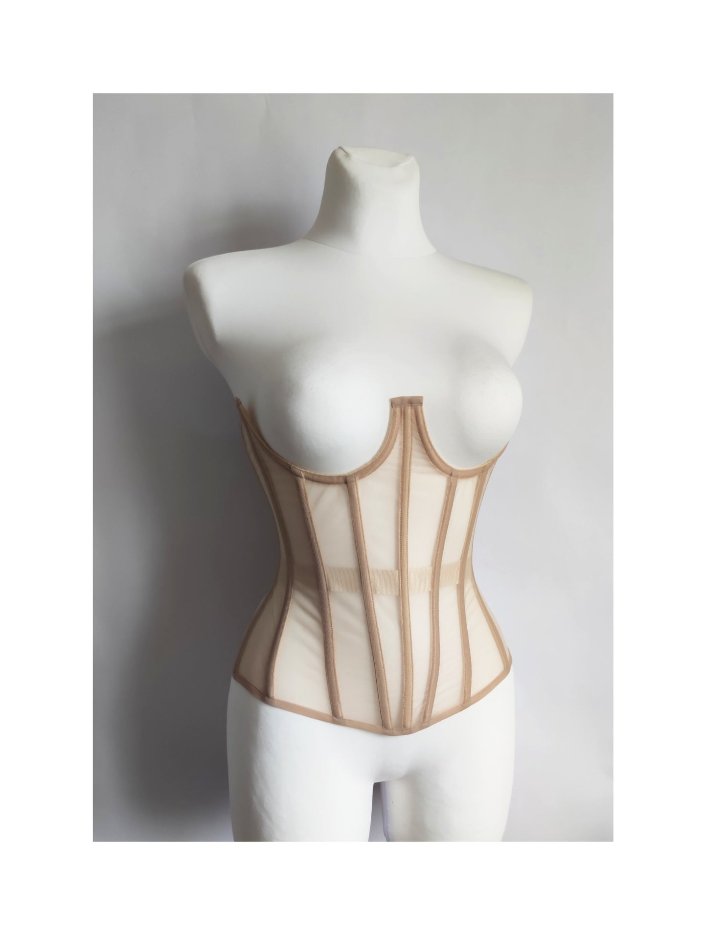 Black underbust mesh corset